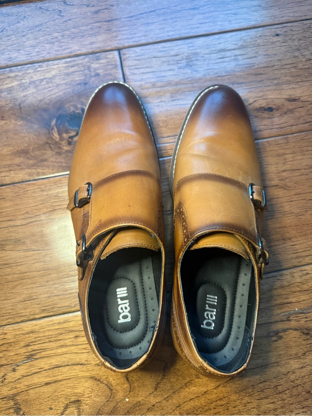 Bar III Men's Tan Double Monk Strap Dress Shoes. Size 8.5